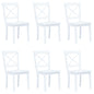 Cadeiras de jantar 6 pcs seringueira maciça branco