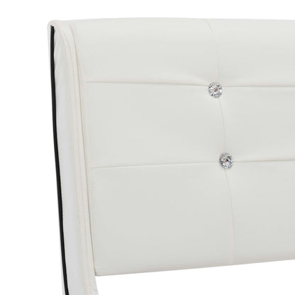 Cama + colchão espuma memória 90x200 cm couro artificial branco