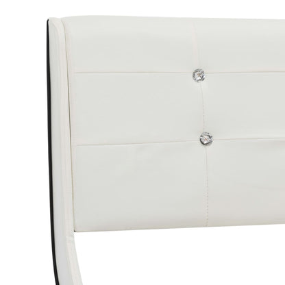 Cama + colchão espuma memória 160x200cm couro artificial branco