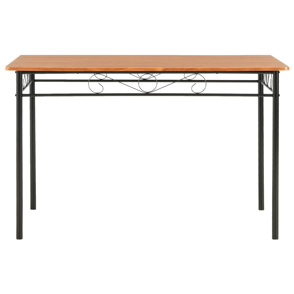 7 pcs conjunto de jantar em MDF e aço castanho
