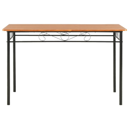 7 pcs conjunto de jantar em MDF e aço castanho