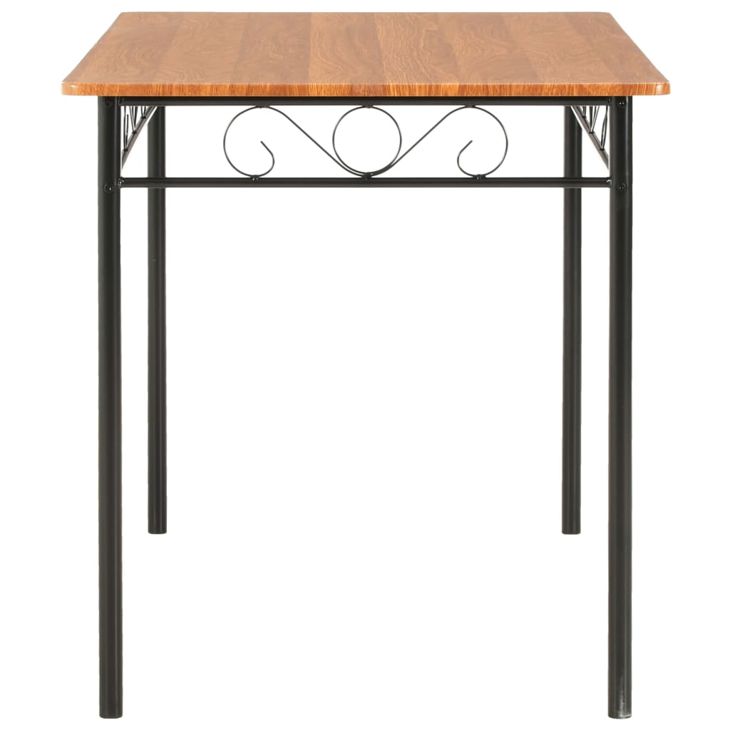 7 pcs conjunto de jantar em MDF e aço castanho