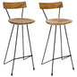 Bancos de bar 2 pcs madeira de teca maciça