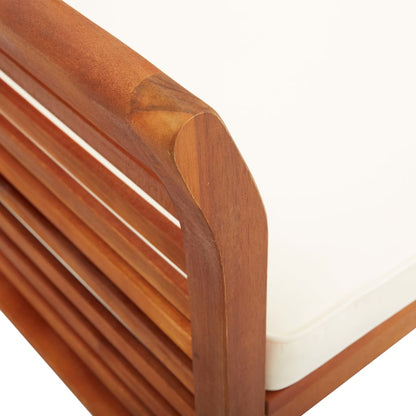 Banco de jardim 2 lugares c/ almofadão 120 cm acácia maciça