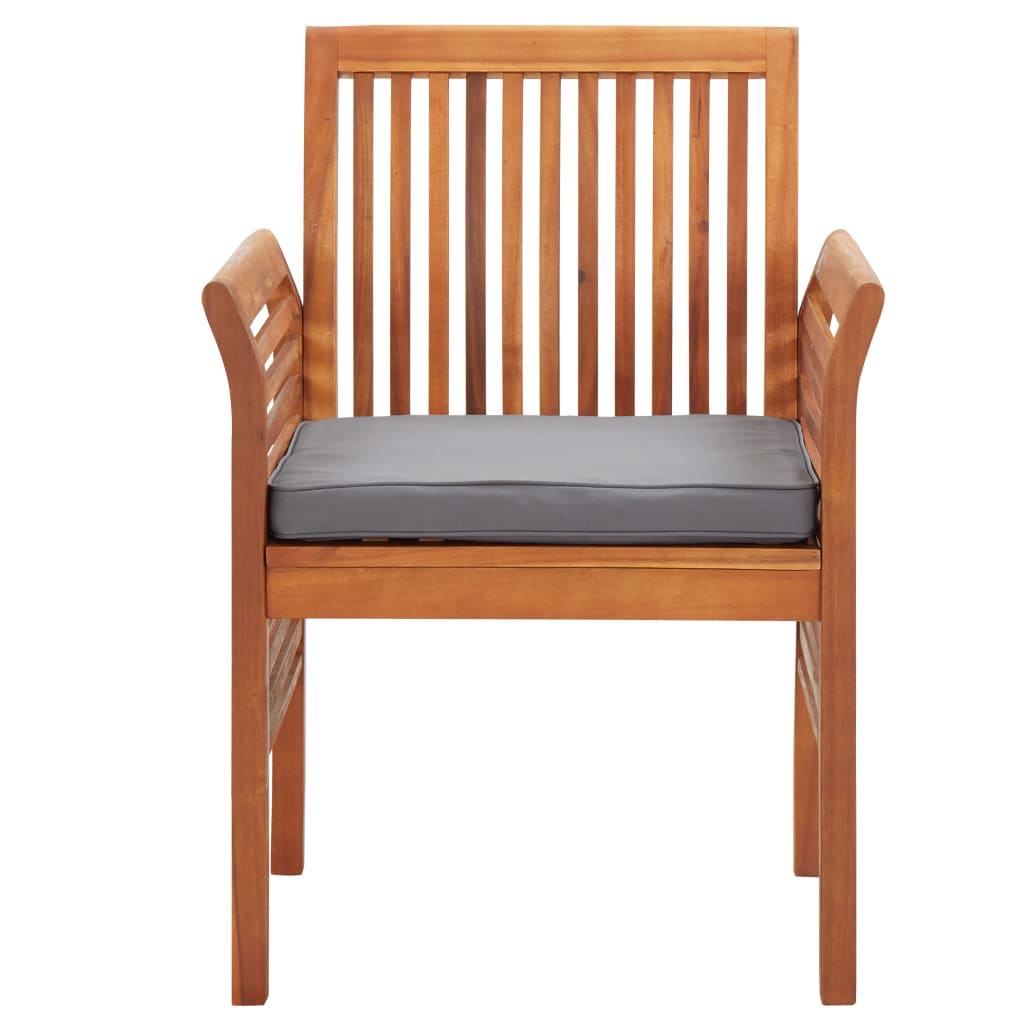 Cadeiras de jantar jardim c/ almofadões 2 pcs madeira acácia