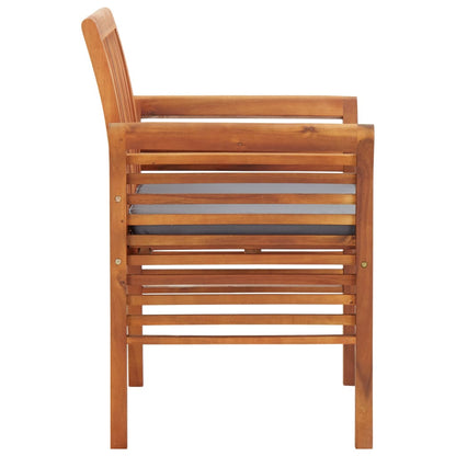 Cadeiras de jantar jardim c/ almofadões 2 pcs madeira acácia