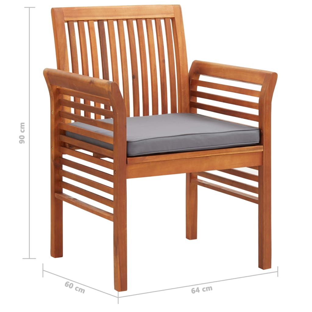 Cadeiras de jantar jardim c/ almofadões 2 pcs madeira acácia