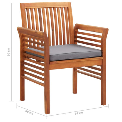 Cadeiras de jantar jardim c/ almofadões 2 pcs madeira acácia