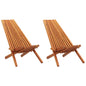 Cadeiras lounge de exterior dobráveis 2 pcs acácia maciça