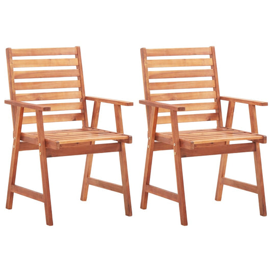 Cadeiras jantar p/ jardim 2 pcs madeira acácia maciça
