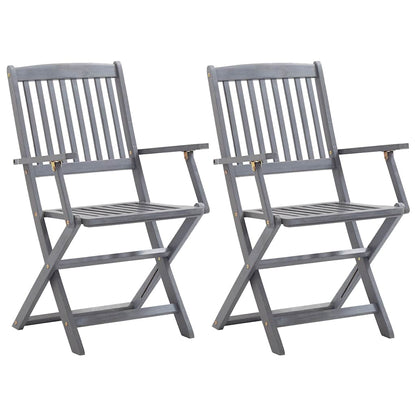 Cadeiras de jardim dobráveis 2 pcs madeira acácia maciça
