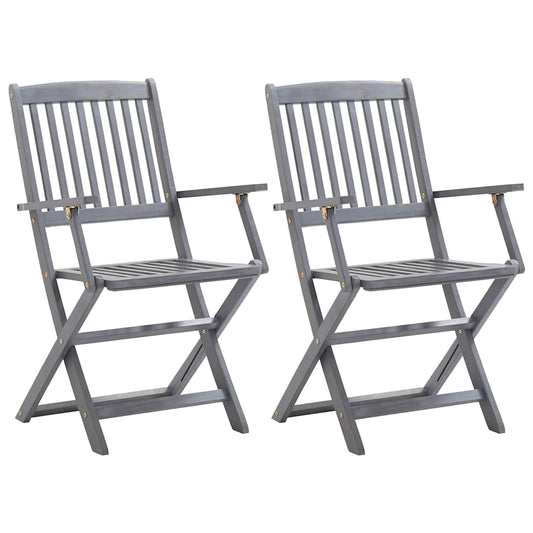 Cadeiras de jardim dobráveis 2 pcs madeira acácia maciça