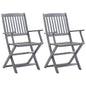 Cadeiras de jardim dobráveis 2 pcs madeira acácia maciça