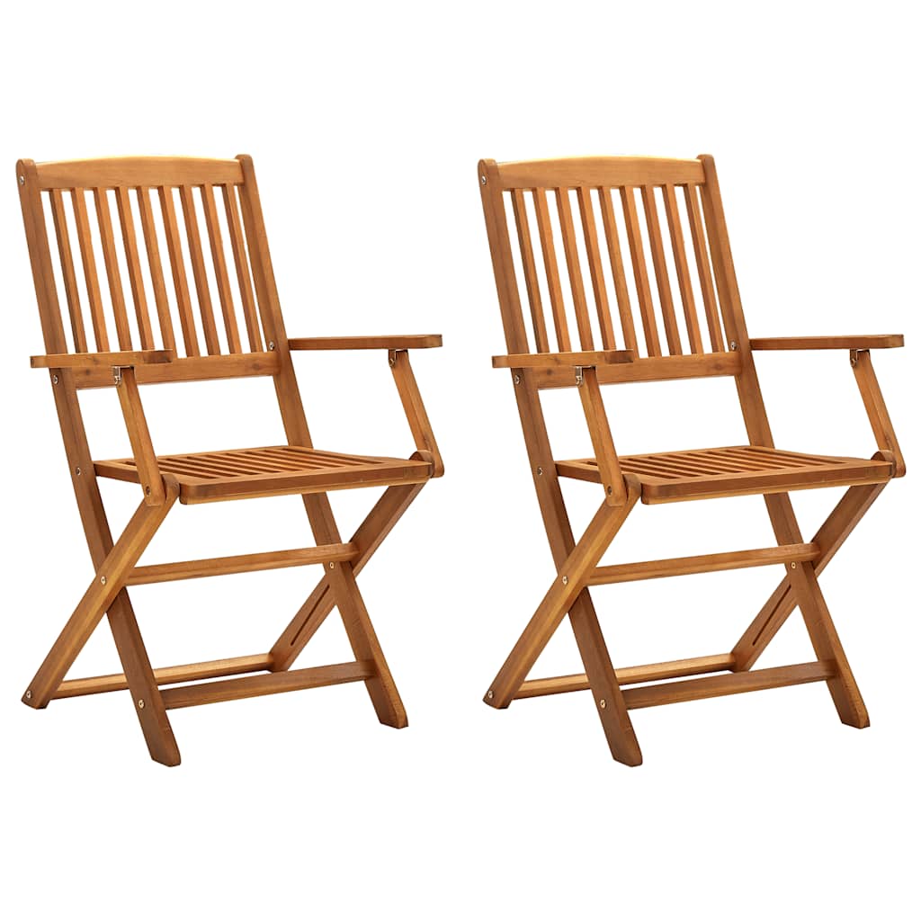 Cadeiras de jardim dobráveis 2 pcs madeira acácia maciça