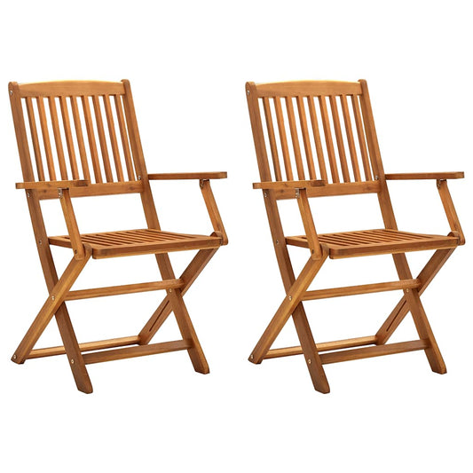Cadeiras de jardim dobráveis 2 pcs madeira acácia maciça