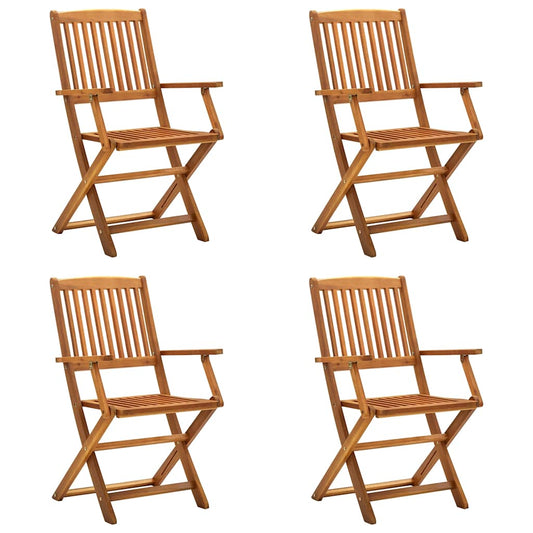 Cadeiras de jardim dobráveis 4 pcs madeira acácia maciça