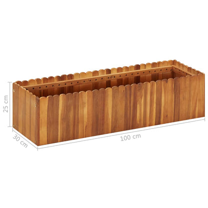 Vaso/floreira de jardim 100x30x25 cm madeira de acácia maciça
