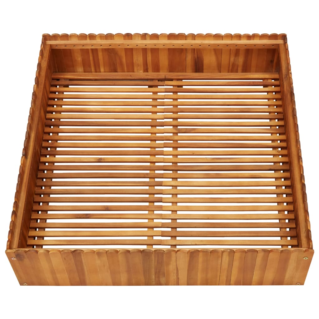 Vaso/floreira de jardim 100x100x25 cm madeira de acácia maciça