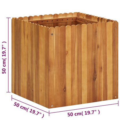 Vaso/floreira de jardim 50x50x50 cm madeira de acácia maciça