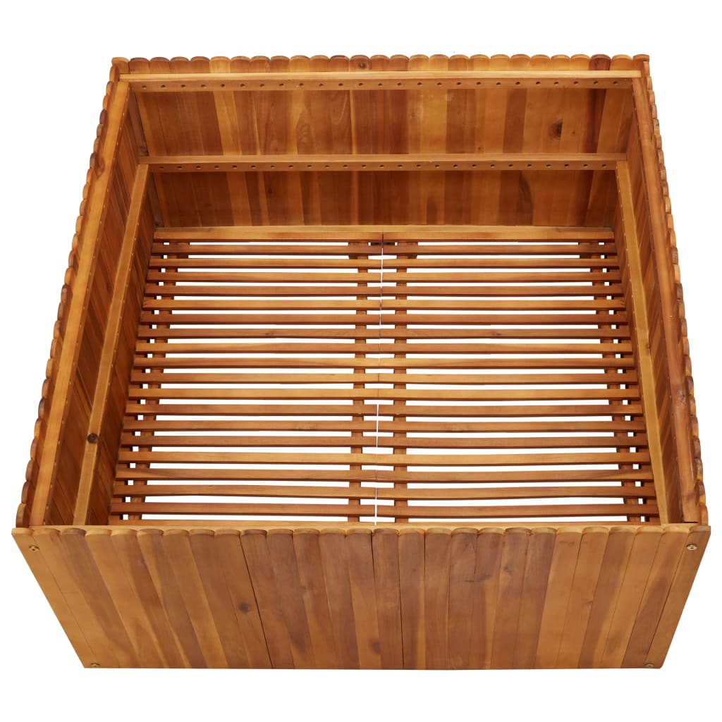 Vaso/floreira de jardim 100x100x50 cm madeira de acácia maciça