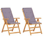 Cadeiras jardim reclináveis 2pcs madeira acácia maciça castanho
