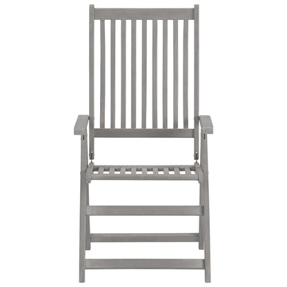 Cadeiras jardim reclináveis 2 pcs madeira acácia maciça cinza