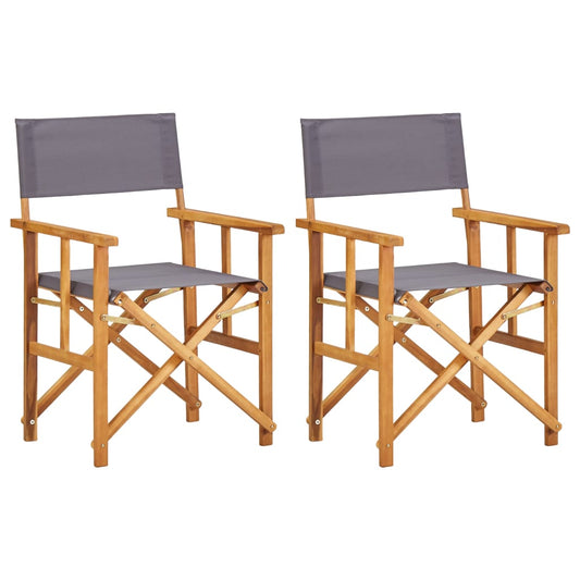 Cadeiras de realizador 2 pcs madeira de acácia maciça