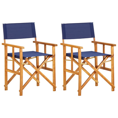 Cadeiras de realizador 2 pcs madeira de acácia maciça azul