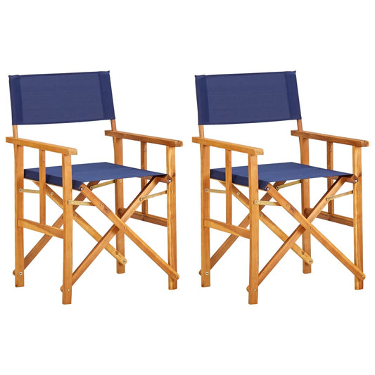 Cadeiras de realizador 2 pcs madeira de acácia maciça azul