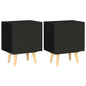 Mesas de cabeceira 2 pcs 40x30x50 cm pinho maciço preto