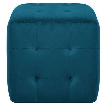 Pufe 2 pcs 30x30x30 cm veludo azul