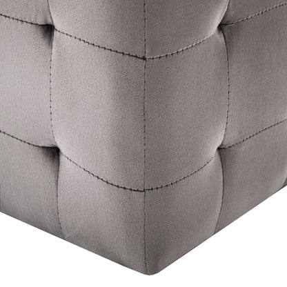 Pufe 2 pcs 30x30x30 cm veludo cinzento