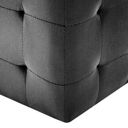 Pufe 2 pcs 30x30x30 cm veludo preto