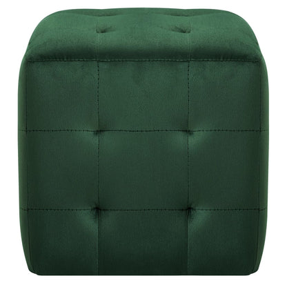 Pufe 2 pcs 30x30x30 cm veludo verde