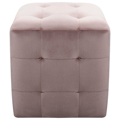 Pufe 2 pcs 30x30x30 cm veludo rosa
