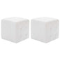 Pufe 2 pcs 30x30x30 cm couro artificial branco