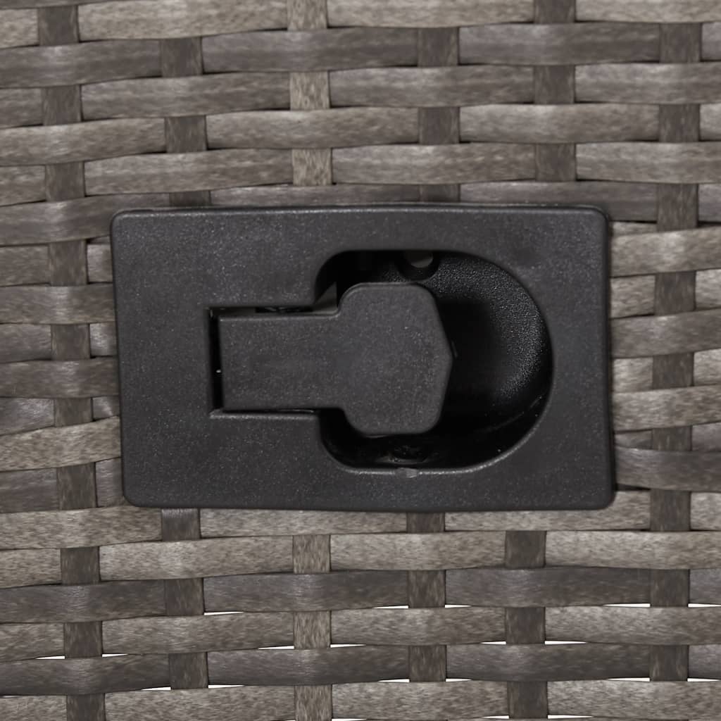 Cadeiras de exterior 2 pcs com almofadões vime PE cinzento
