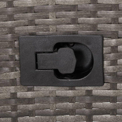 Cadeiras de exterior 2 pcs com almofadões vime PE cinzento