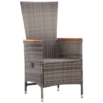 Cadeiras de exterior 2 pcs com almofadões vime PE cinzento
