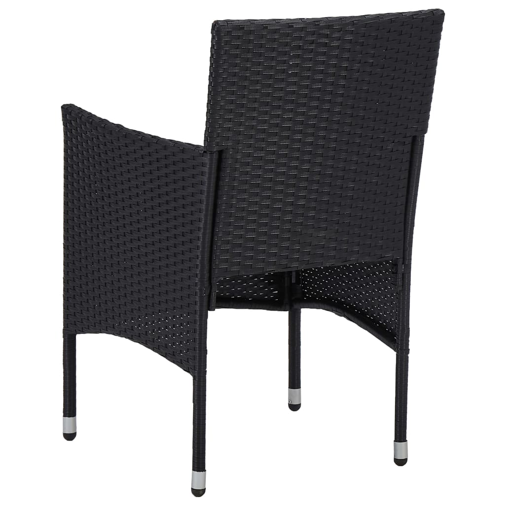 Cadeiras de jantar para jardim 2 pcs vime PE preto
