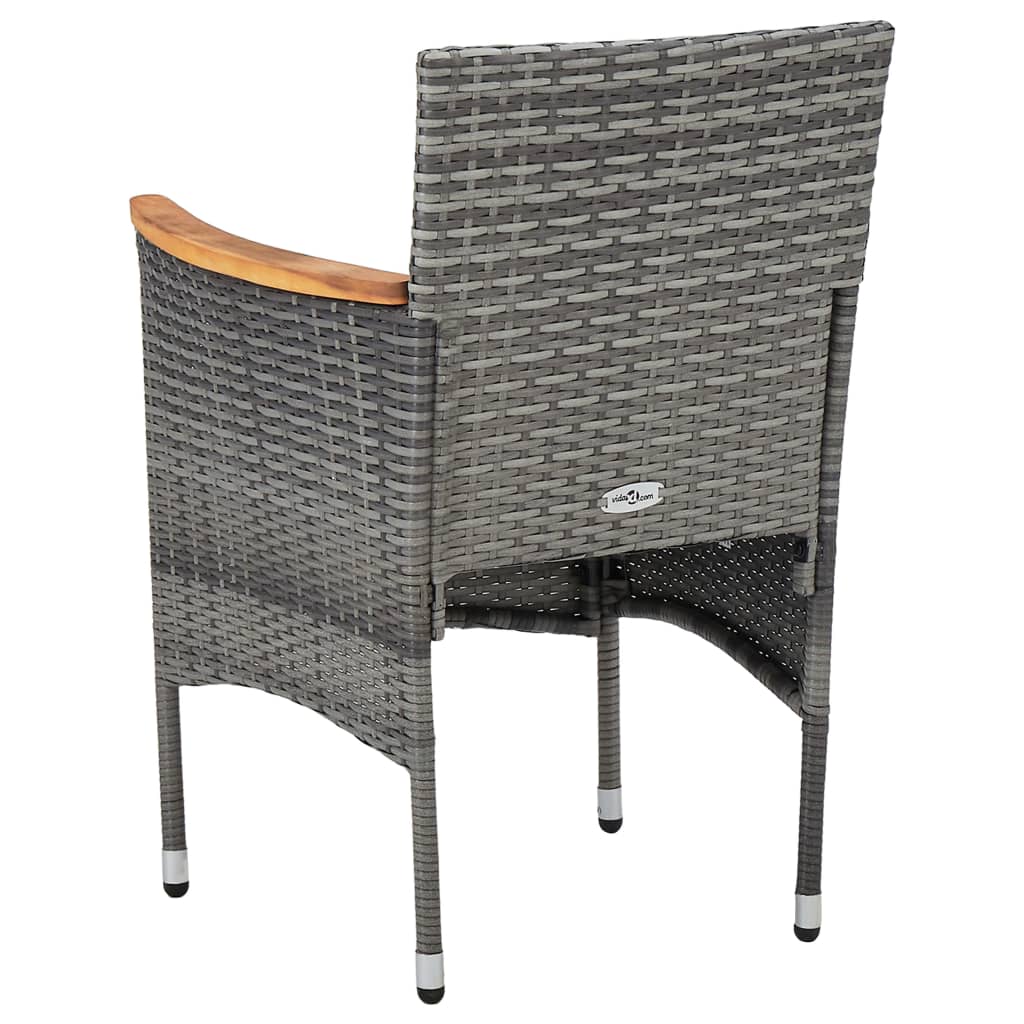 Cadeiras de jantar para jardim 2 pcs vime PE cinzento