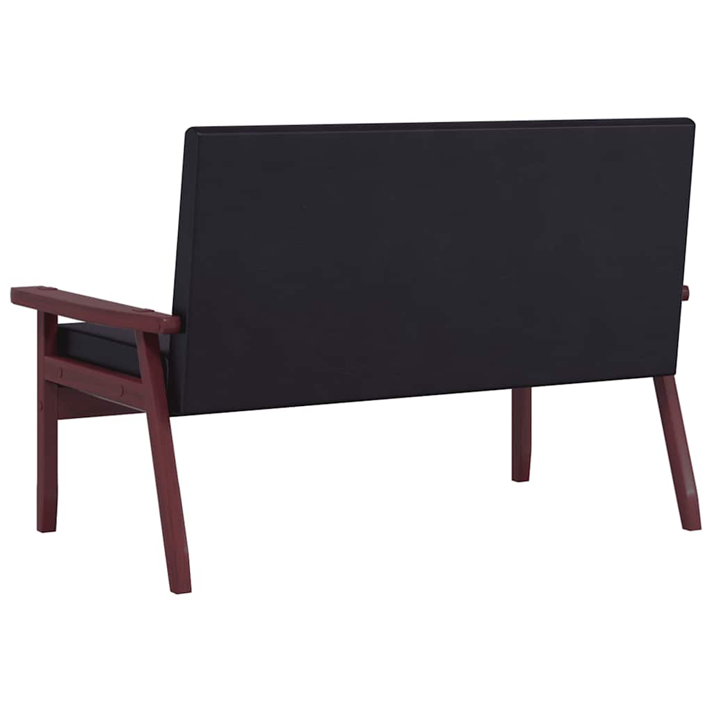 Conjunto de sofás 2 pcs couro artificial preto