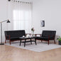 Conjunto de sofás 2 pcs couro artificial preto