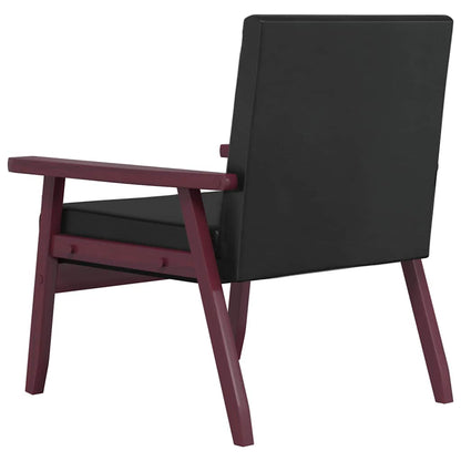 Conjunto de sofás 2 pcs couro artificial preto