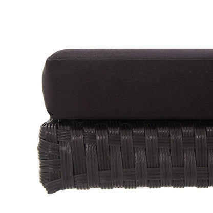 Banco de jardim c/ almofadões 176 cm vime PE preto