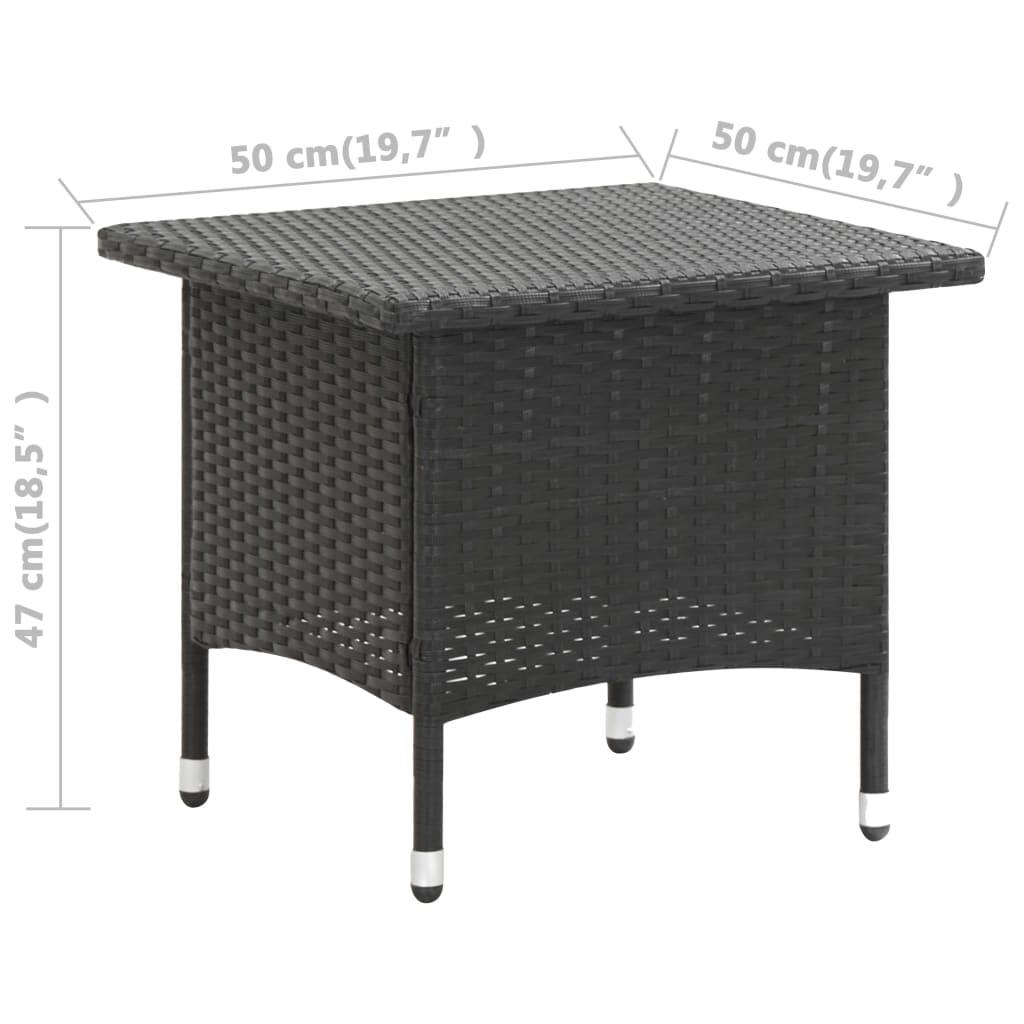 Mesa de chá 50x50x47 cm vime PE preto