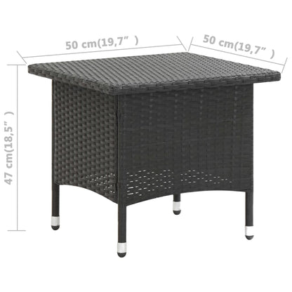 Mesa de chá 50x50x47 cm vime PE preto