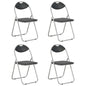 Cadeiras de jantar dobráveis 4 pcs couro artificial preto