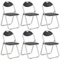 Cadeiras de jantar dobráveis 6 pcs couro artificial preto