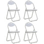 Cadeiras de jantar dobráveis 4 pcs couro artificial branco